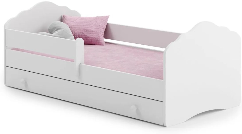 Cama infantil Fala 160x80 com gaveta branca - colchão e estrado incluído