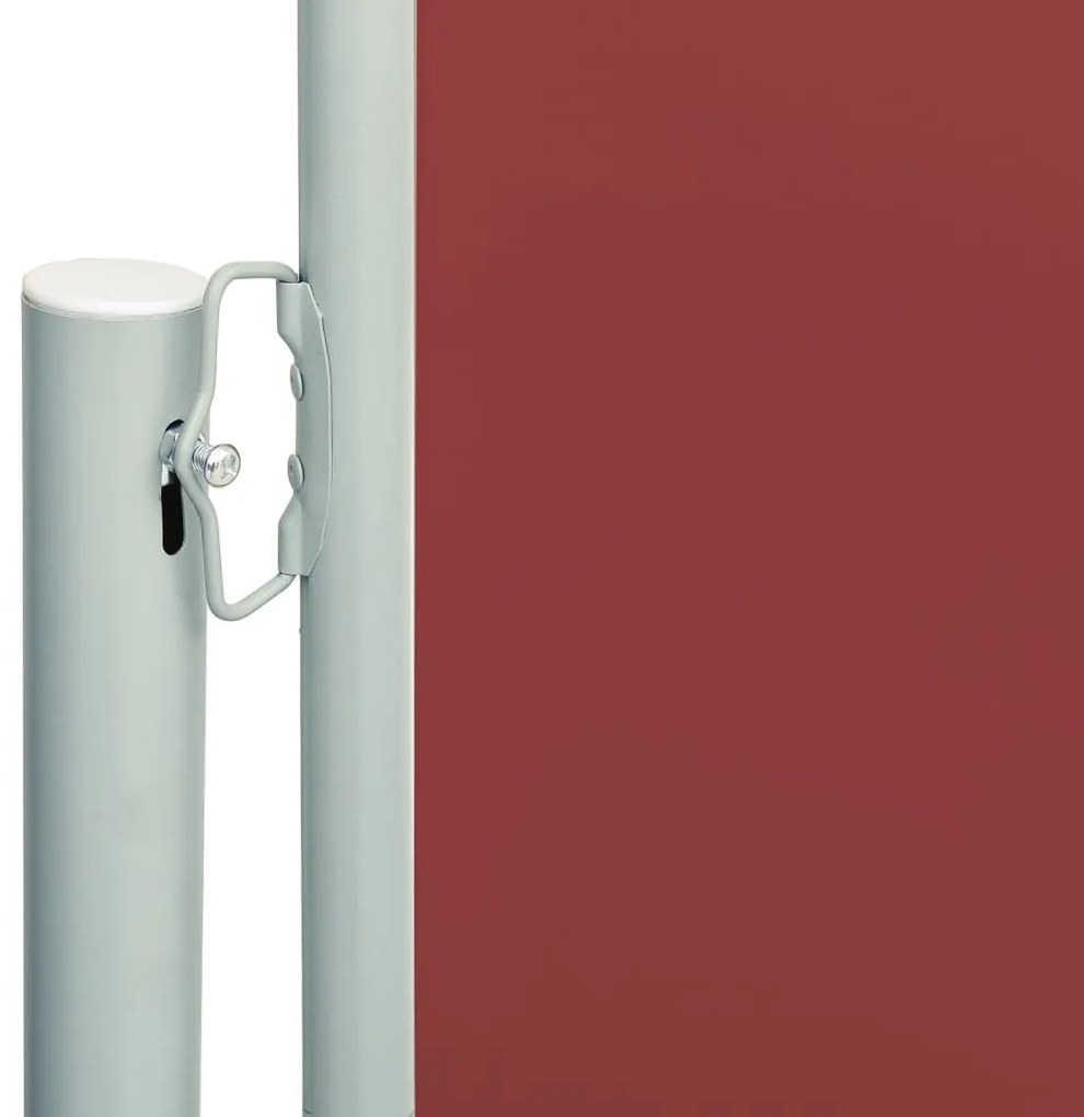 Toldo lateral retrátil para pátio 220x600 cm vermelho