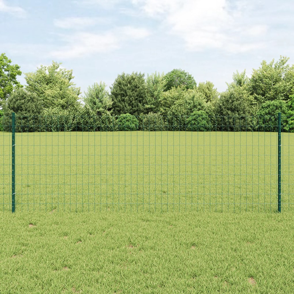 Cerca Euro com 11 Postes Verde 0,8x25 m Aço