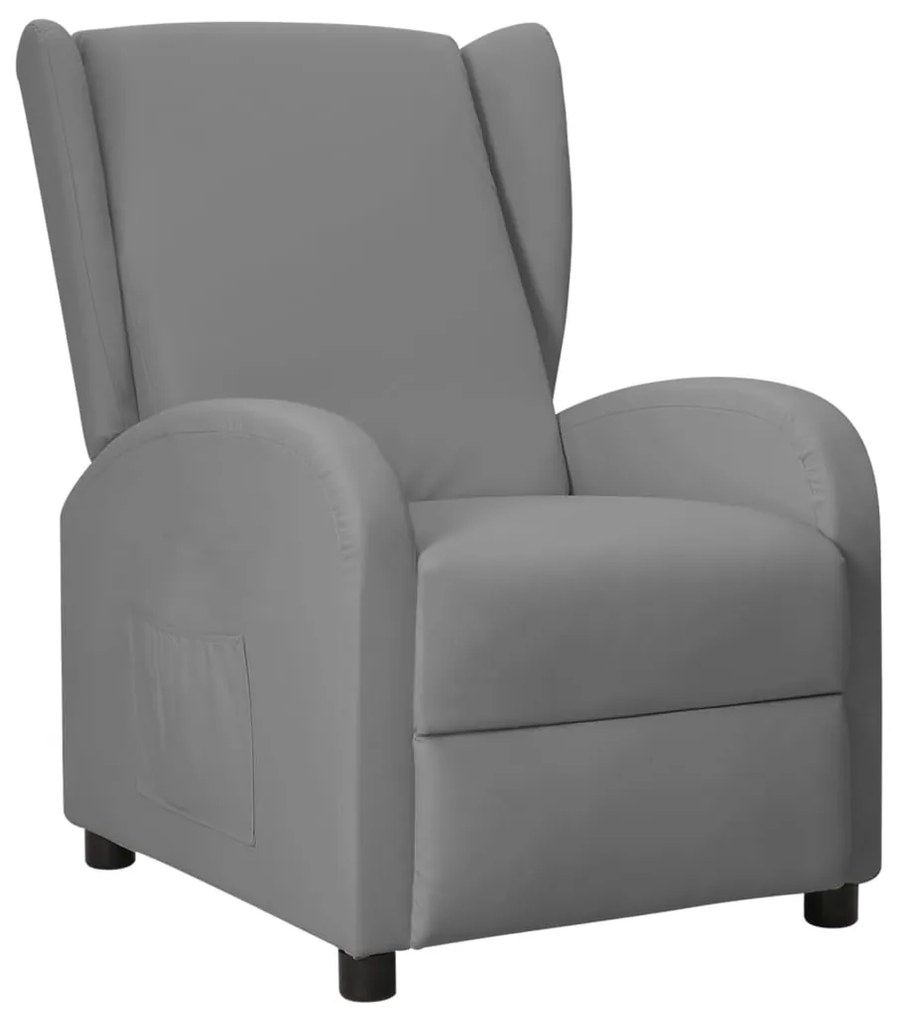 vidaXL Poltrona reclinável couro artificial cinzento