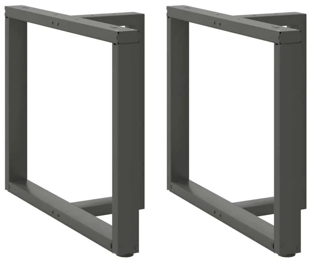 Pés para mesa de jantar em forma de T, 2 peças, antracite, 90x35x(72-7