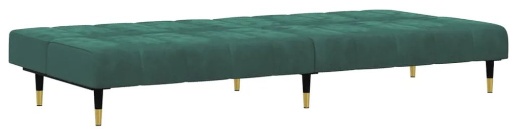 2 pcs conjunto de sofás veludo verde-escuro