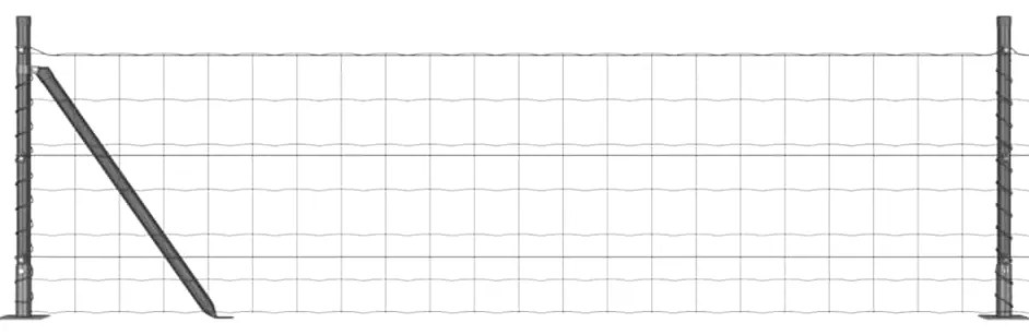 Cerca Euro com 13 Postes Flangeados 0.6x25 m Aço Galvanizado