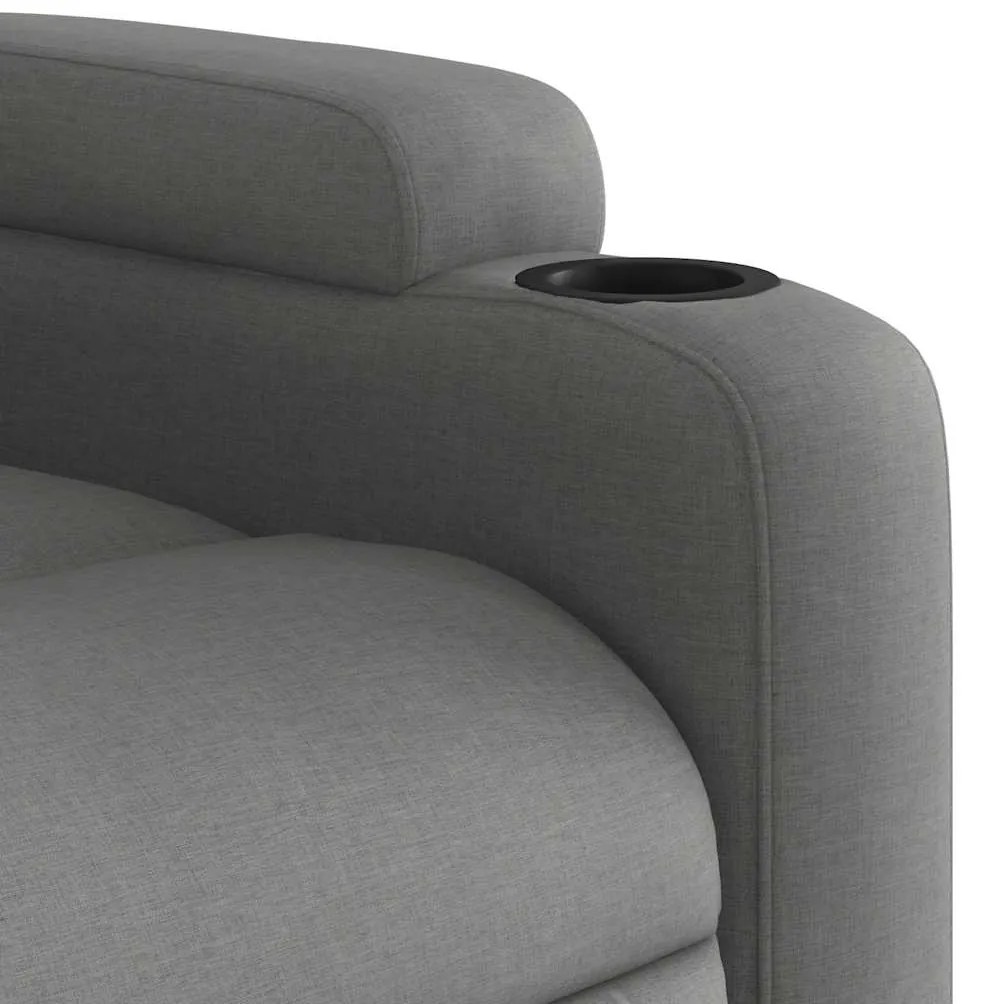Poltrona de massagens reclinável tecido cinzento-escuro