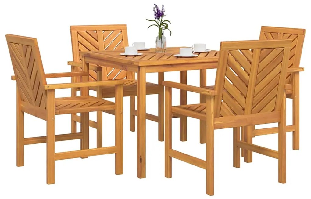 Conjunto de Jantar de Jardim de 4 Peças em Madeira de Acácia