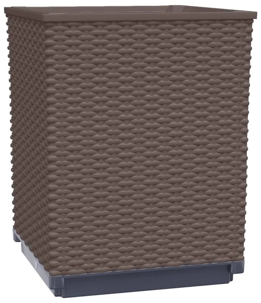 Vasos/floreiras 4 pcs 30x30x37 cm polipropileno castanho