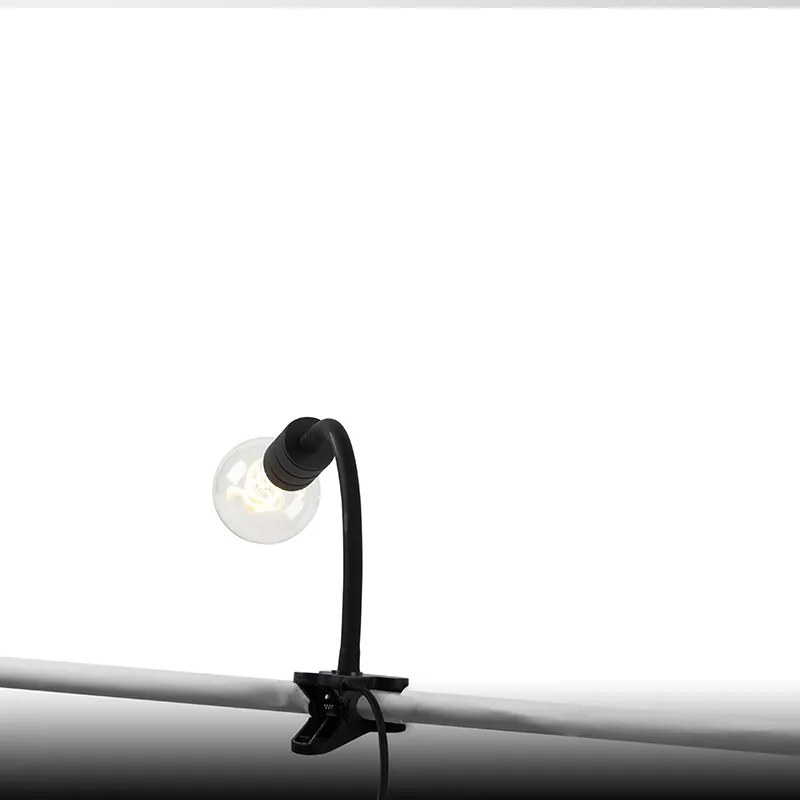 Candeeiro de braçadeira moderno preto com braço flexível - Cavalux Moderno