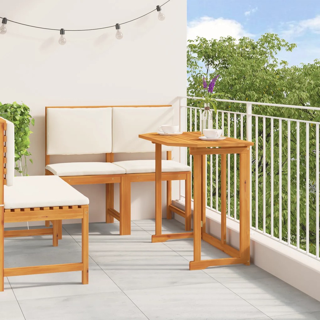 Conjunto de Jantar de Jardim VidaXL 4 Peças em Madeira Sólida de Acácia