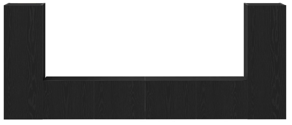 Conjunto de 4 Peças para TV da - Montado na Parede, Carvalho Preto, Ma