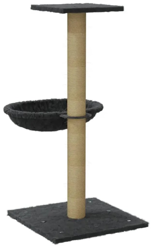 Árvore p/ gatos c/ poste arranhador sisal 74 cm cinzento-escuro