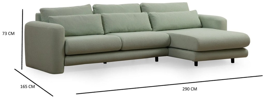 Sofá de Canto Lily – Verde – 290 x 165 cm