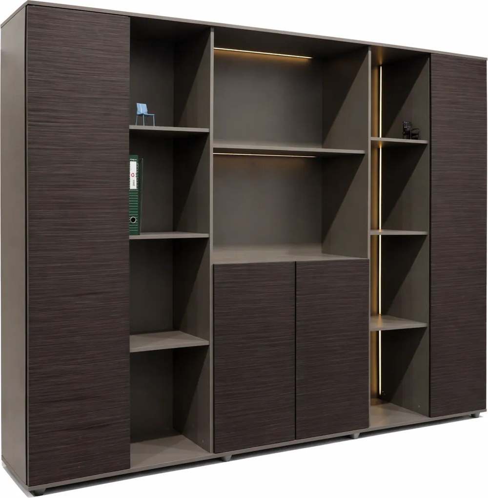Armário Misto Naturline 2400x400x1800mm | HDF Alta Densidade | Acabamento Texturizado | Bordas em PVC e Folheado Efeito Pele