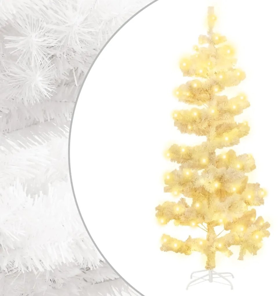 Árvore de Natal rotativa pré-iluminada + suporte PVC branco