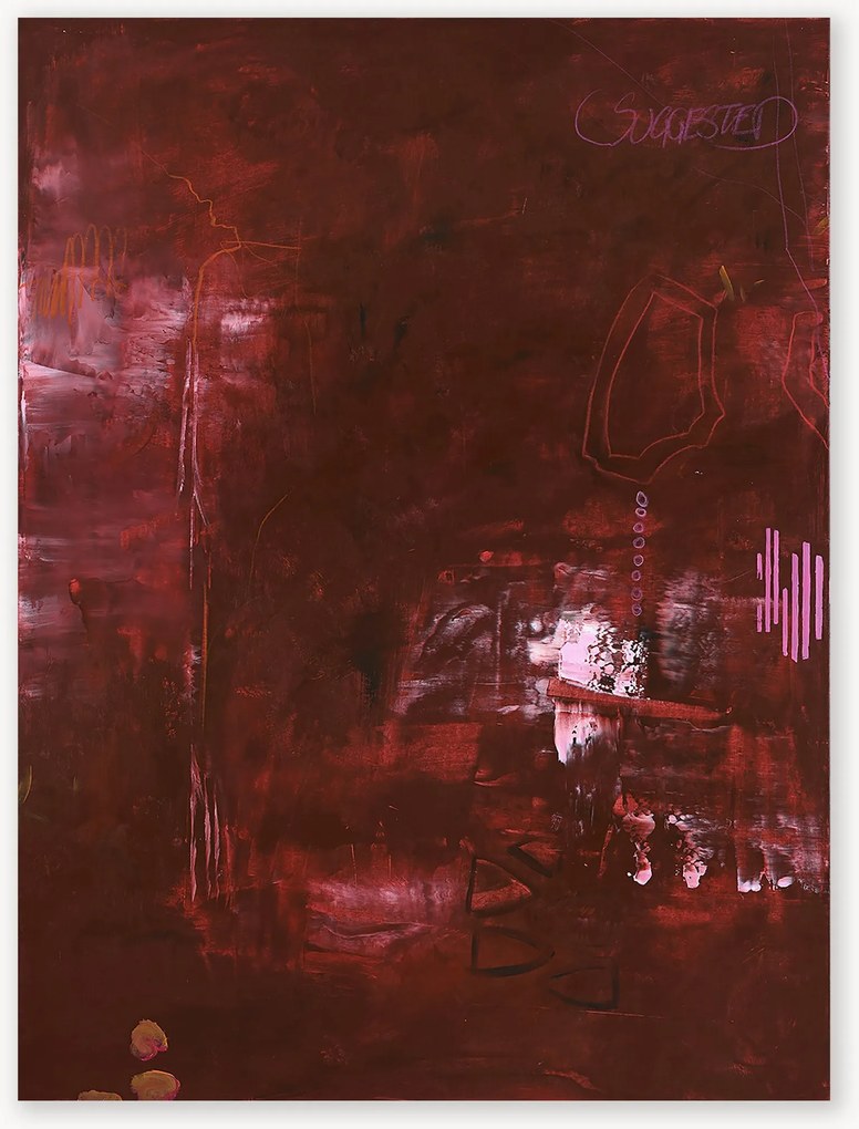 Quadro em tela pintado à mão Invisible Red