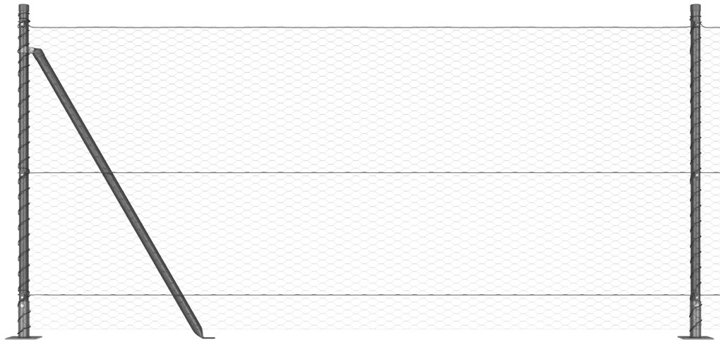Cerca Hexagonal Cinza 1x100 m Aço
