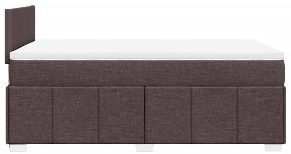 Cama com molas/colchão 120x200 cm tecido castanho-escuro