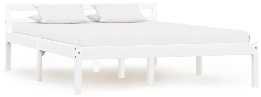 Estrutura de cama 140x200 cm madeira pinho maciço branco