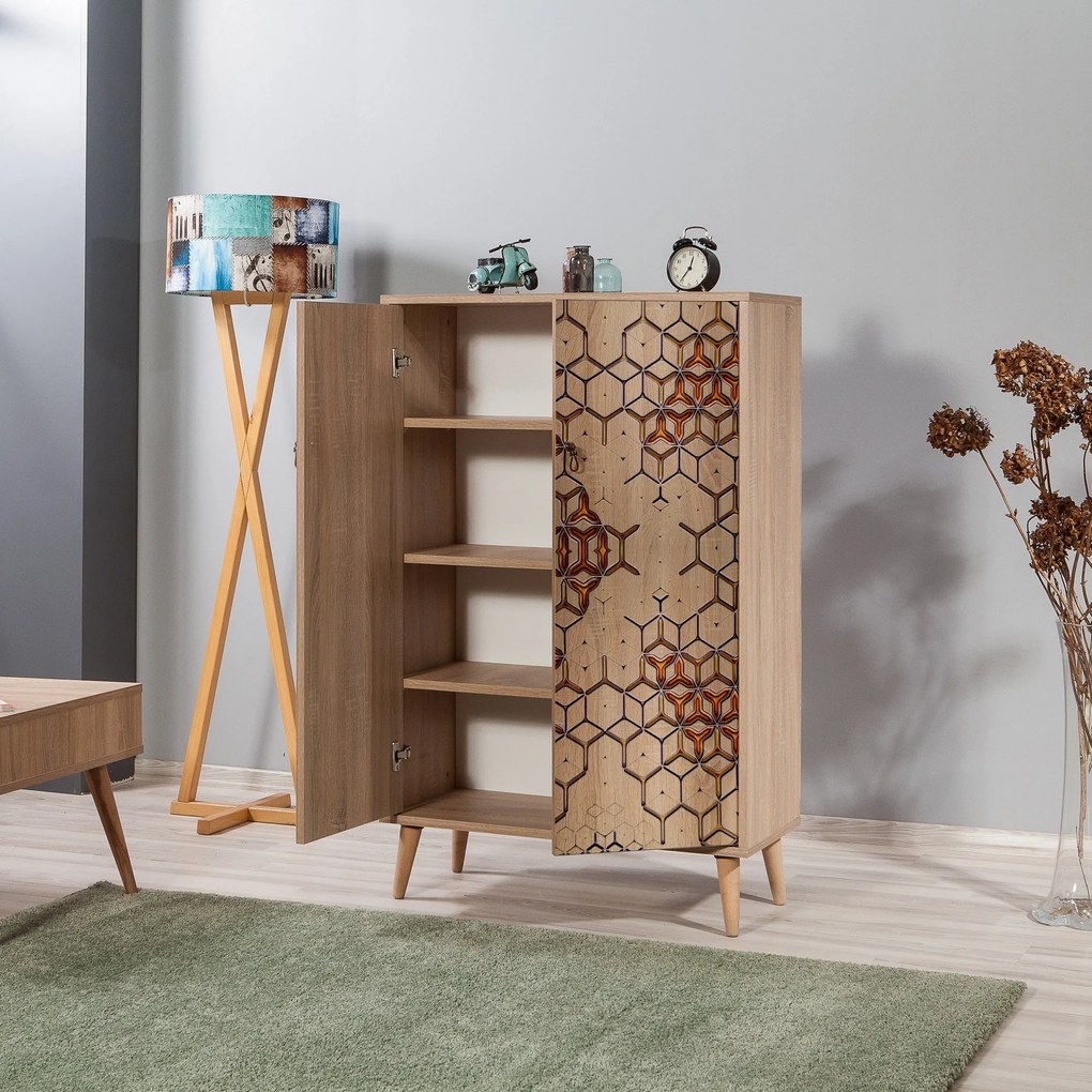 Armário Multiusos Multibox – Carvalho Sonoma – 80x127x36 cm