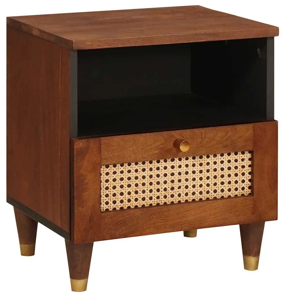 vidaXL Armário de Cabeceira com gaveta Castanho 40 x 33 x 46 cm