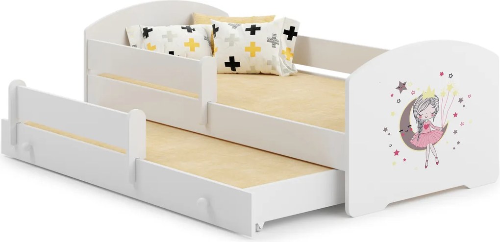 Cama de casal princesa 160x80 - Branca - colchão e estrado incluído