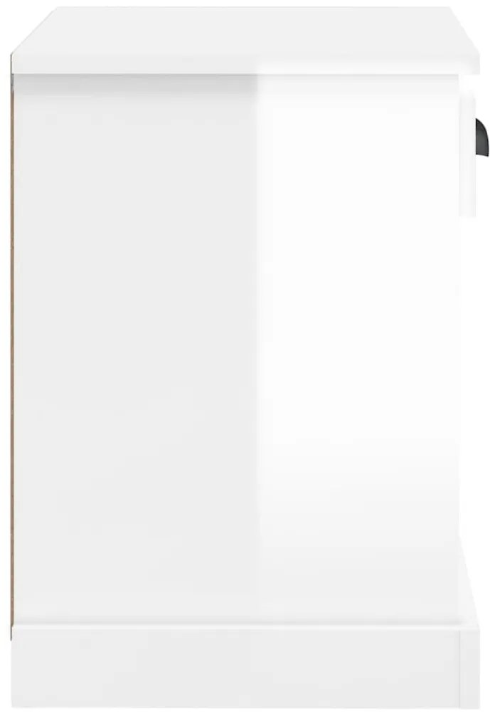 Mesa de cabeceira 43x36x50 cm branco brilhante