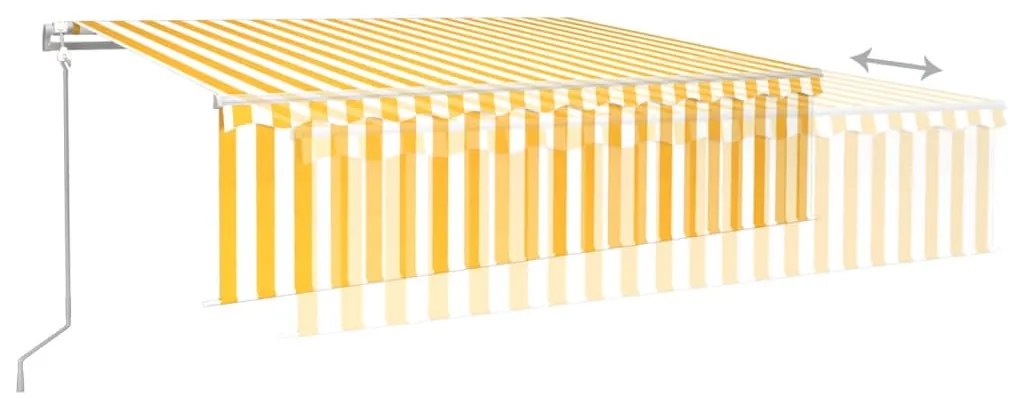 Toldo retrátil automático com estore 6x3 m amarelo e branco