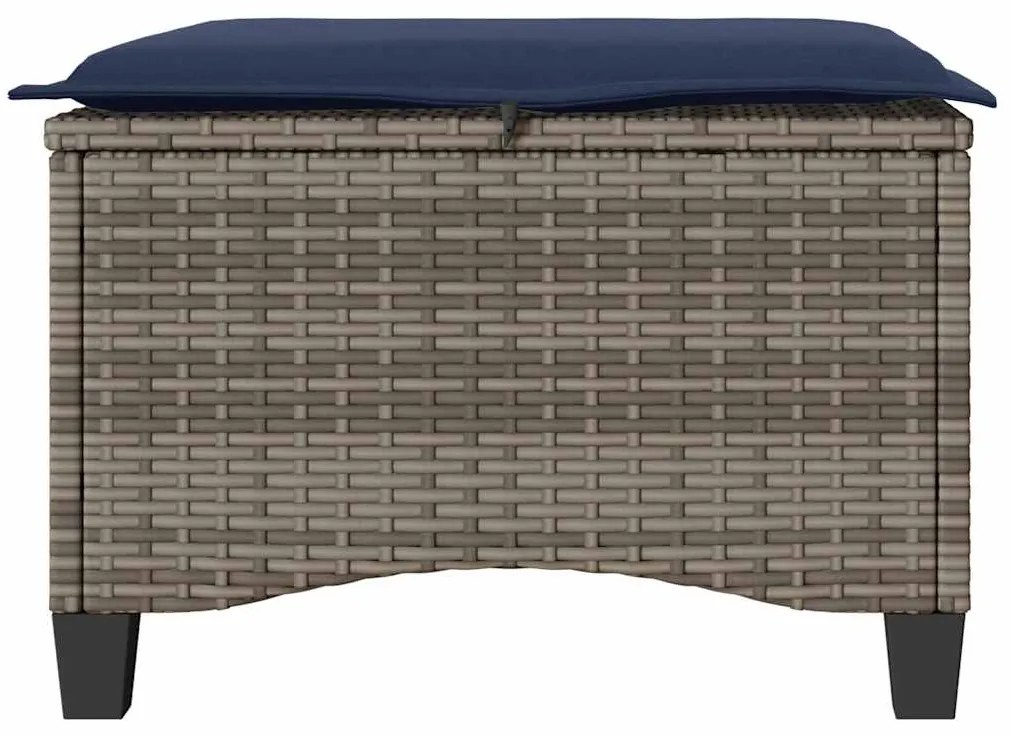 Bancos jardim com almofadas 2 unid 55x55x36 cm vime PE cinzento
