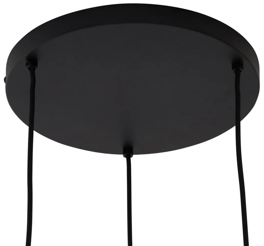 Candeeiro Pendente Boémio Preto com Bambu 3 Luzes - Lily Boêmio