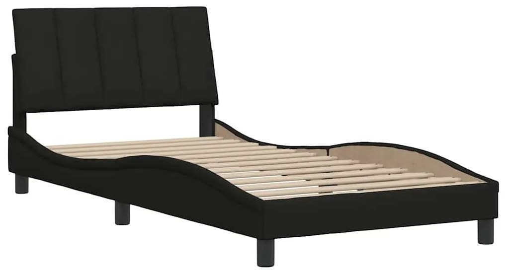 Estrutura de cama sem colchão 100x200 cm tecido preto