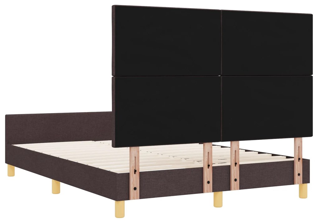 Estrutura de Cama vidaXL Castanho Escuro 140x200 cm em Tecido