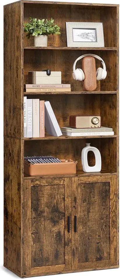 Estante com 6 prateleiras 24 x 60 x 175 cm Coleção CUSTOS em castanho vintage