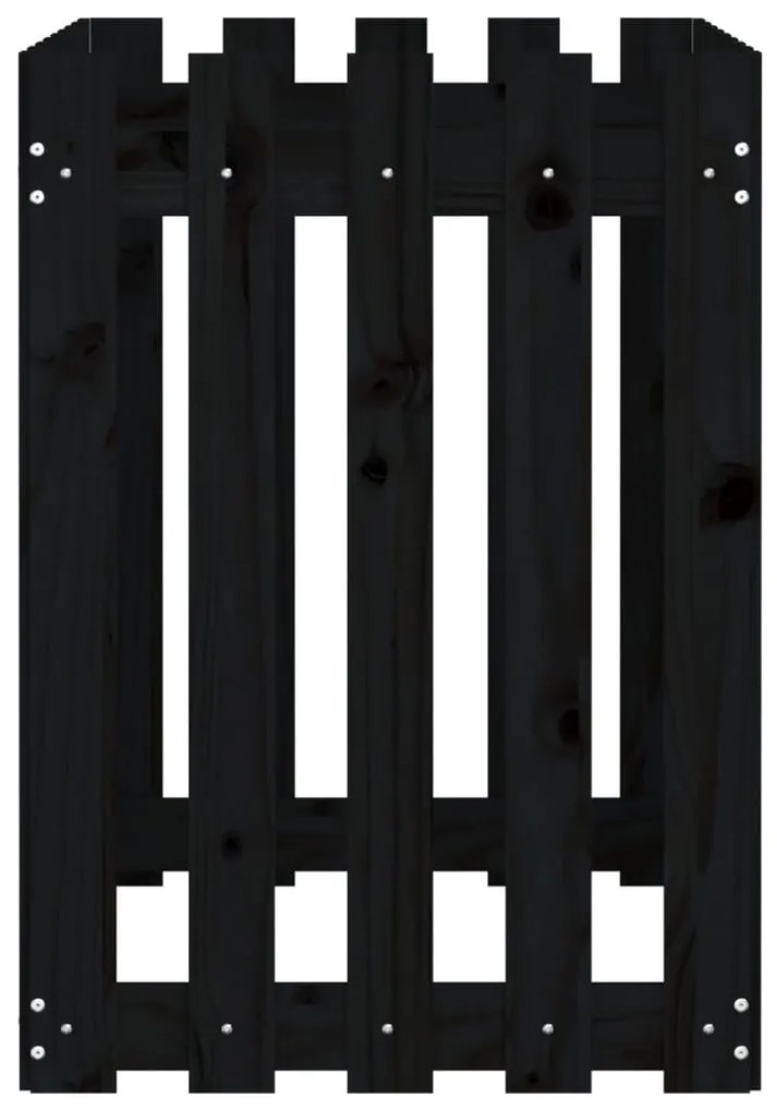 Canteiro elevado c/ design cerca 100x50x70cm pinho maciço preto