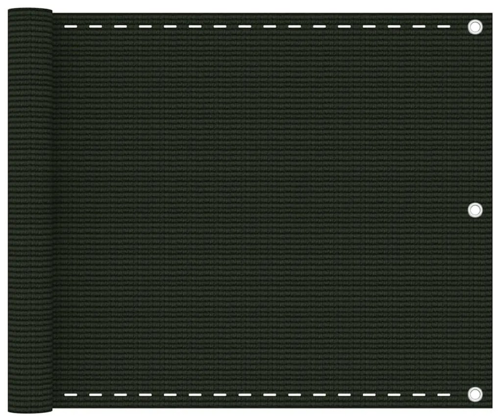 Tela de varanda 75x600 cm PEAD verde-escuro