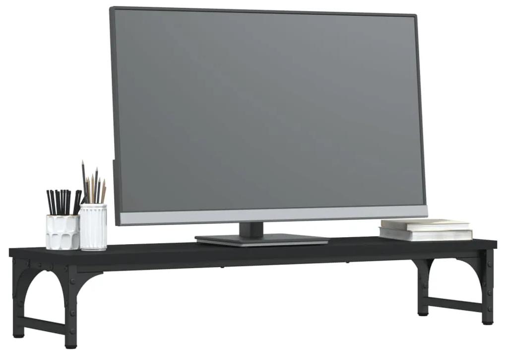 Suporte de monitor 85x23x15,5 cm derivados de madeira preto