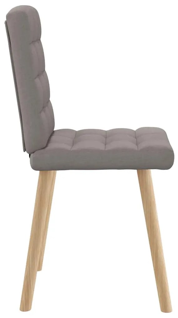 Cadeiras de jantar 2 pcs tecido cinzento-acastanhado