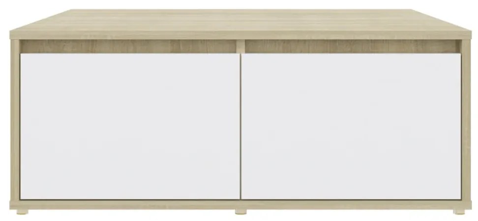 Mesa de centro derivados de madeira branco e carvalho sonoma