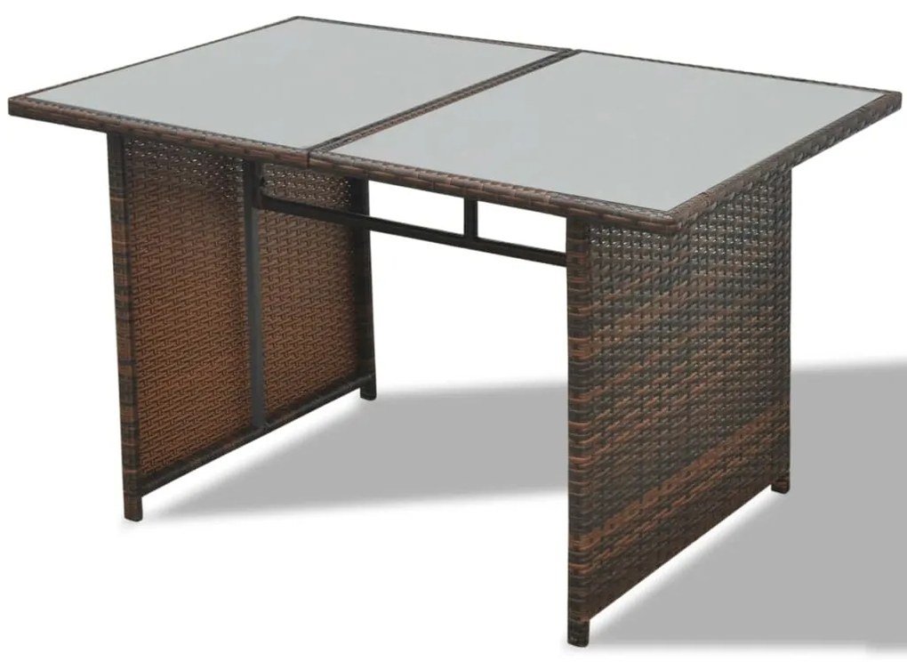 10 pcs conjunto lounge jardim c/ almofadões vime PE castanho