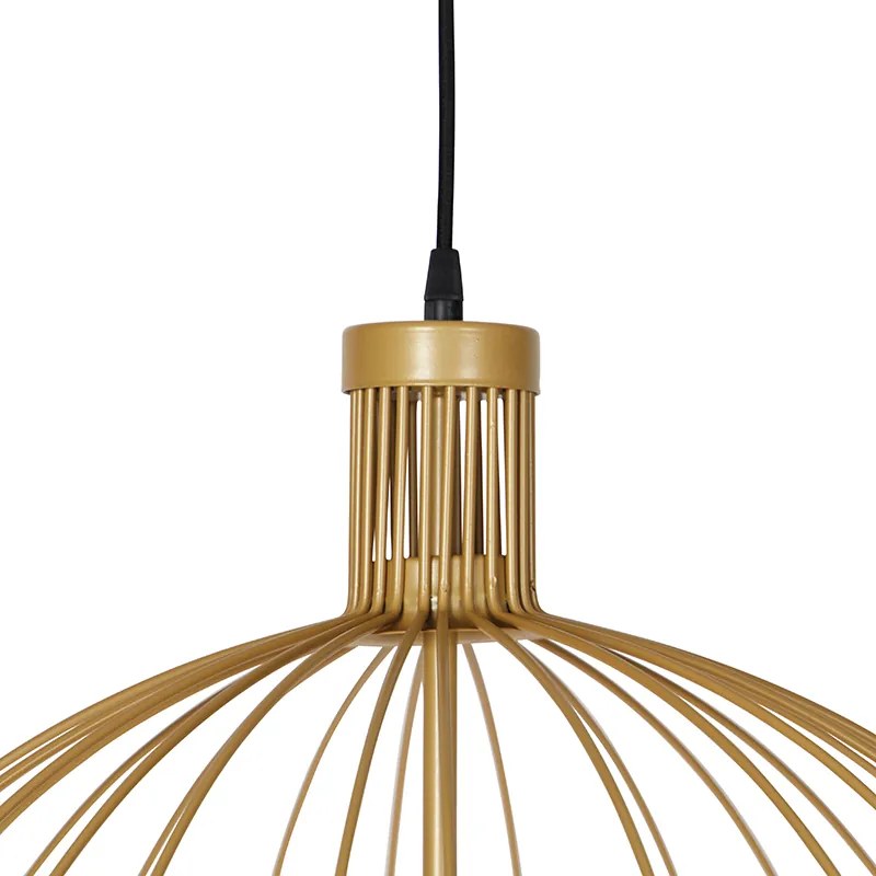Candeeiro de suspensão design dourado 60 cm - Wire Dos