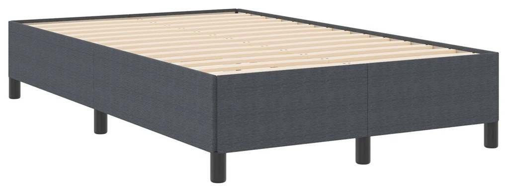 Cama vidaXL Cinza Escuro 120x200 cm Tecido Corduroy