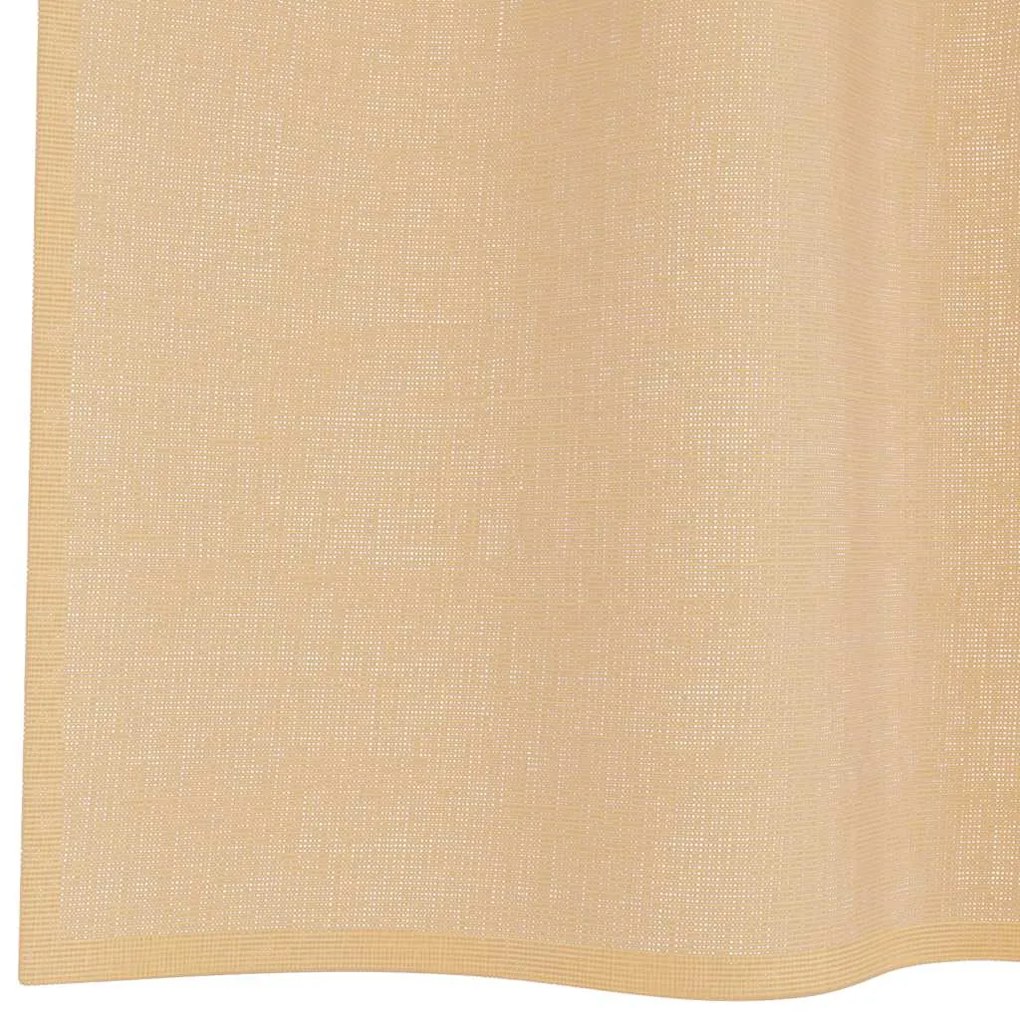 Cortinas de voile com ilhós 2 pcs areia