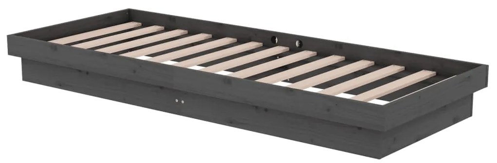 Estrutura cama pequena solteiro 75x190 cm madeira maciça cinza
