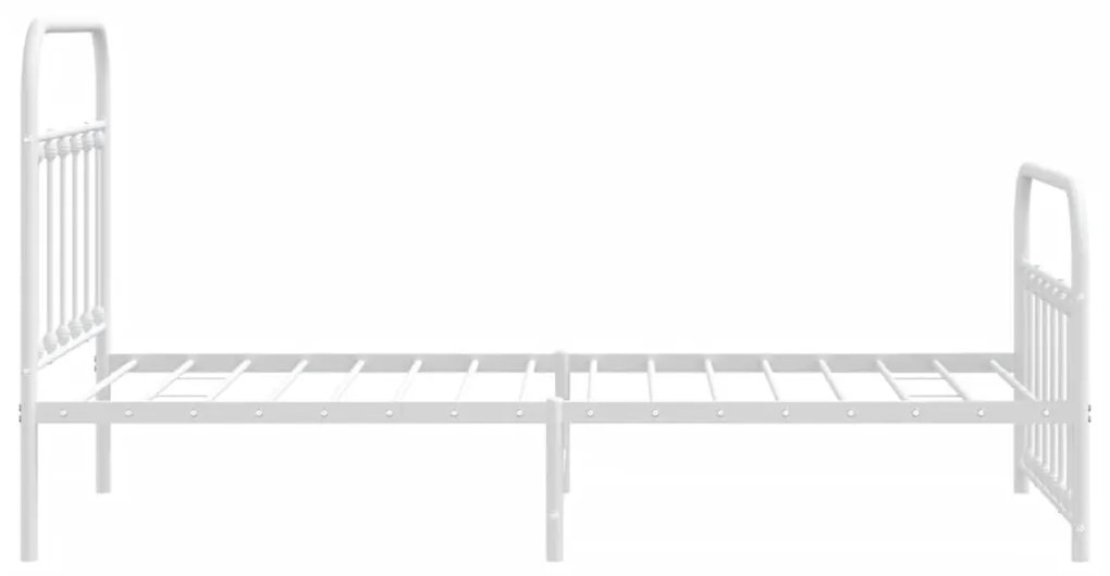 Estrutura de cama com cabeceira e pés 100x190 cm metal branco