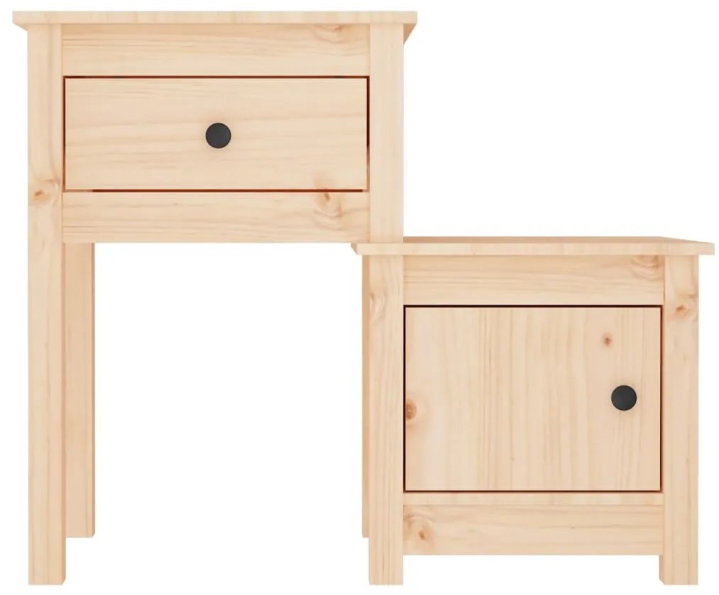 Mesas de cabeceira 2 pcs 79,5x38x65,5 cm madeira pinho maciça