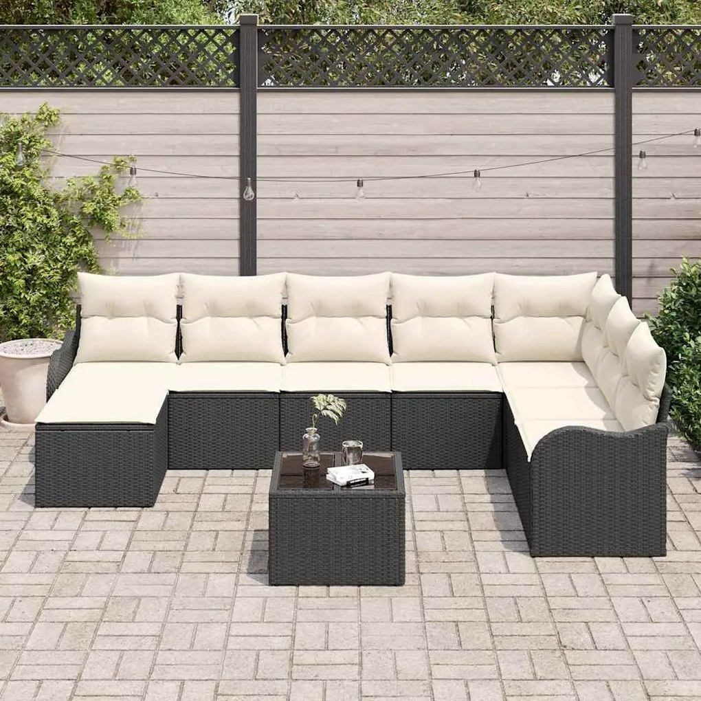 Conjunto de Sofá de Jardim vidaXL de 8 peças com Almofadas Rattan Poli