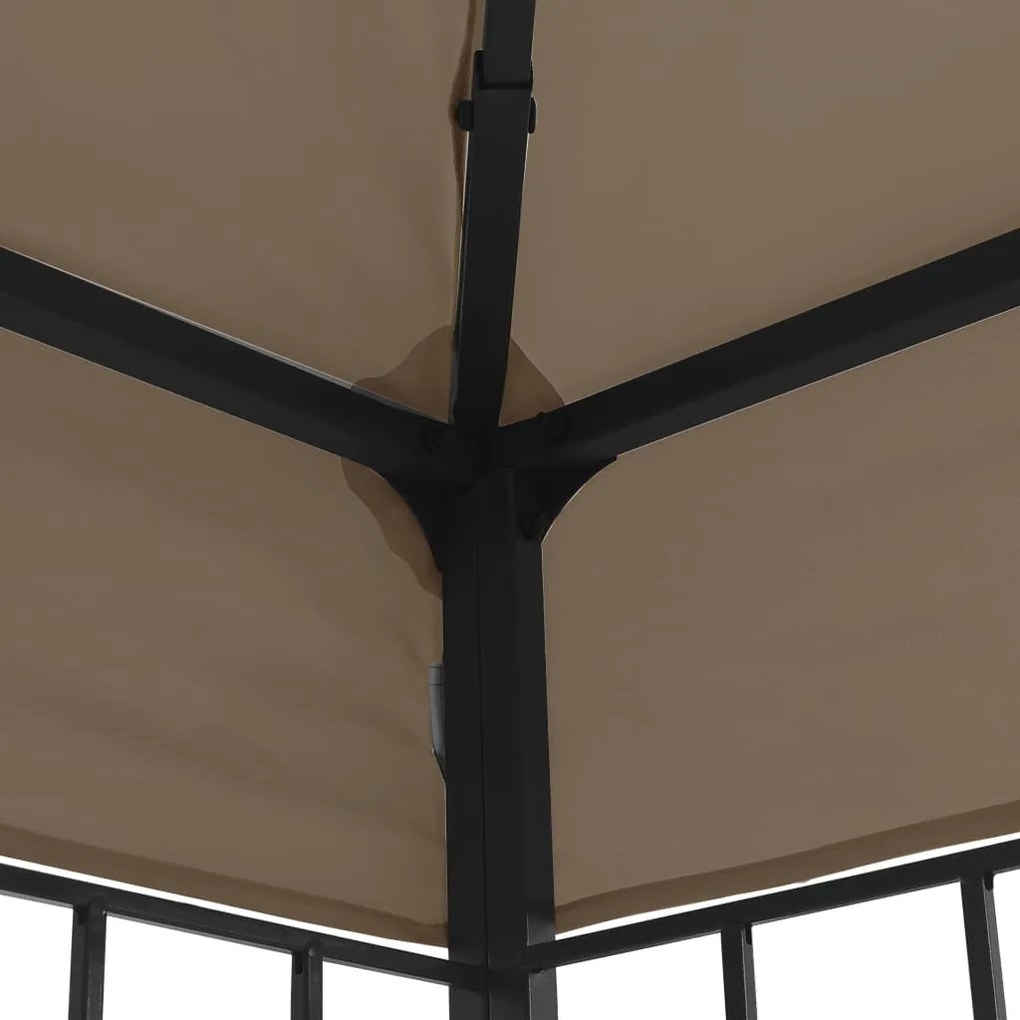 Gazebo 3x3 m cinzento-acastanhado