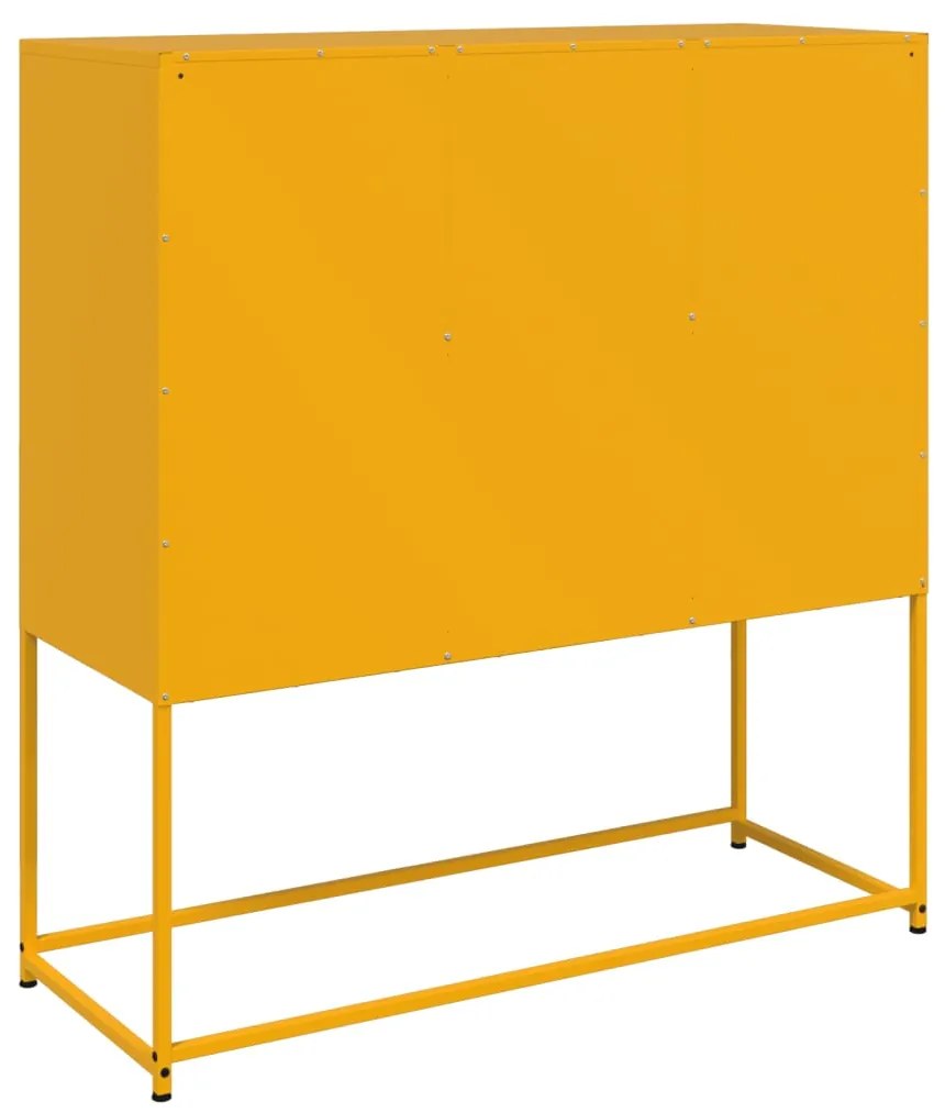 Aparador 100,5x39x107 cm aço amarelo mostarda