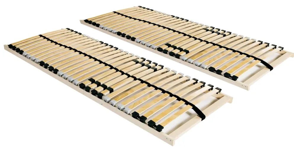vidaXL Estrados de ripas 2 pcs com 28 ripas 7 zonas 70x200 cm