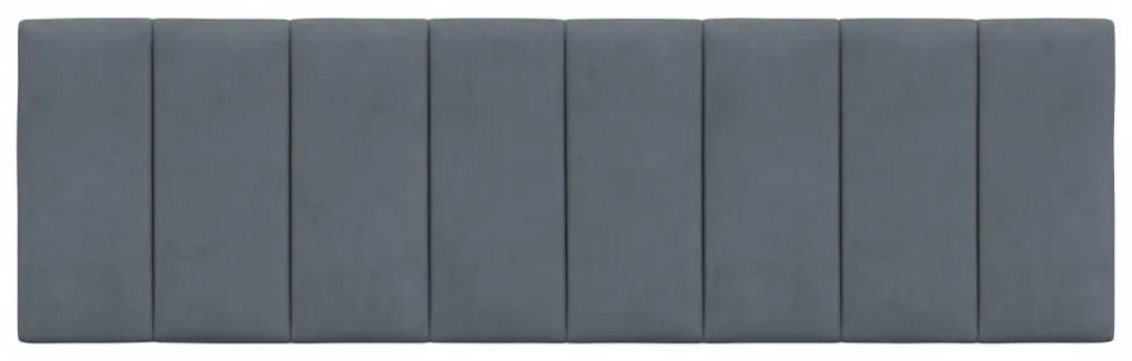 Almofadão de cabeceira 160 cm veludo cinzento-escuro