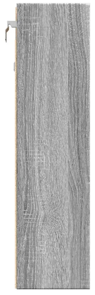 Armário vitrine 100x15x58 cm derivados de madeira cinza sonoma