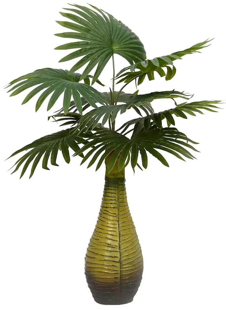 Planta de palmeira artificial 9 folhas 65 cm verde